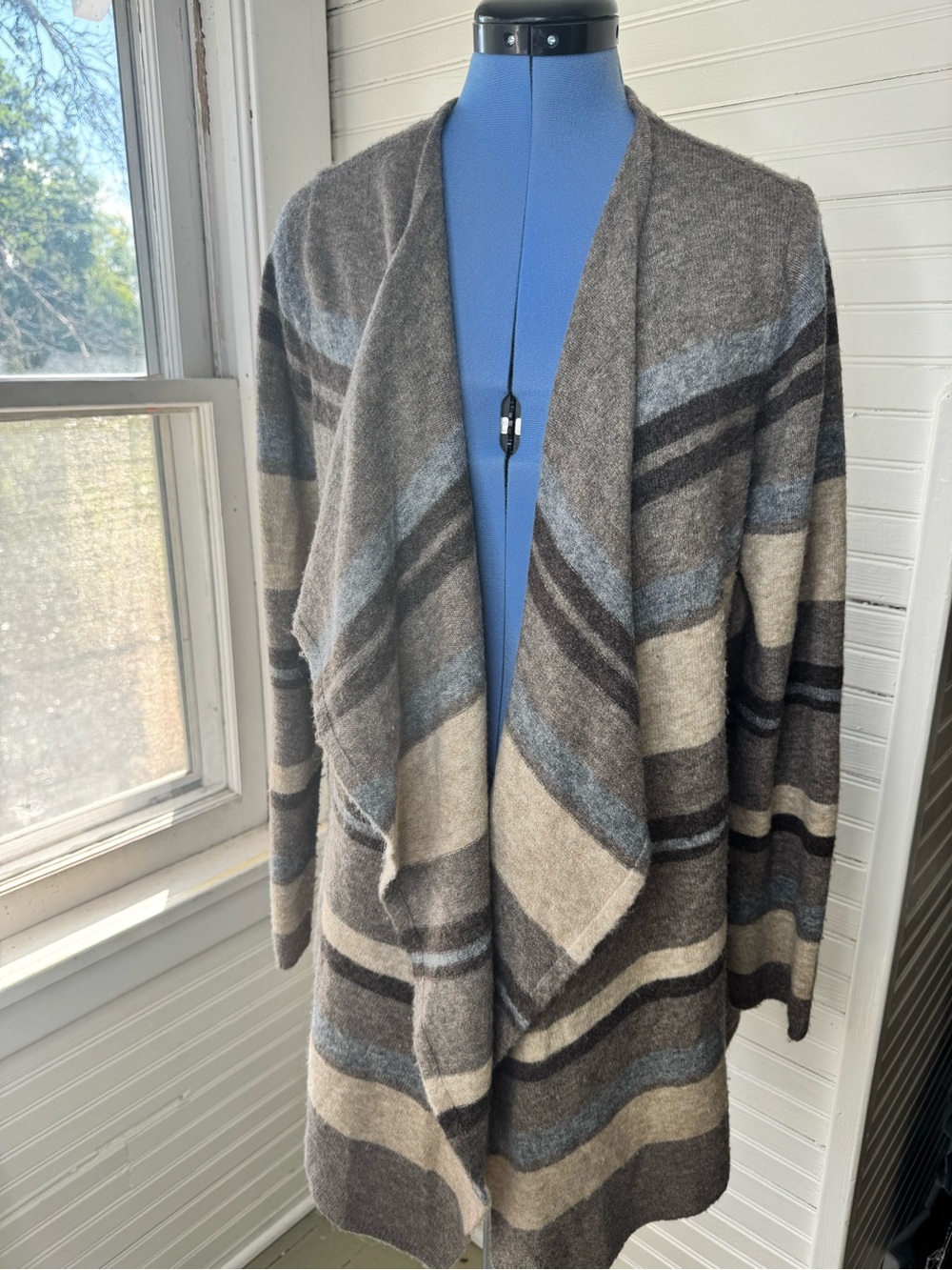 Rebecca Elliot wool blend waterfall cardigan sz L